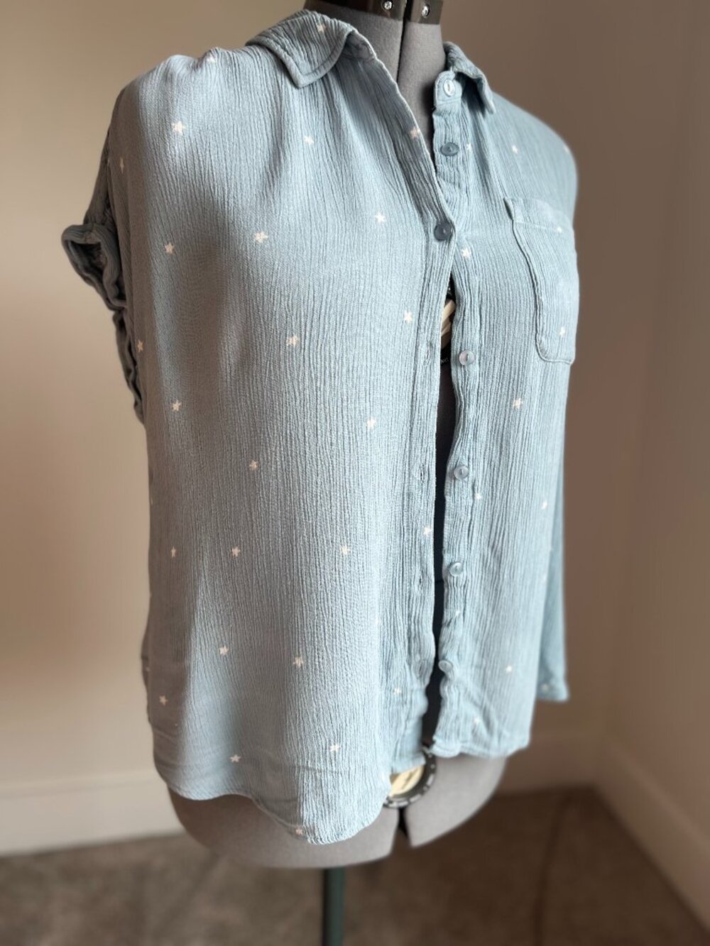 Wild Skye short-sleeve button-down in sea foam